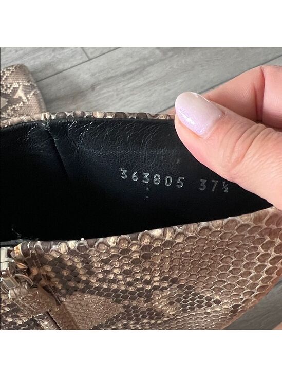 Gucci Snake-Print Over-the-Knee Boot horsebit hardware Brown Taupe size 37.5/ 7 - Picture 9 of 14